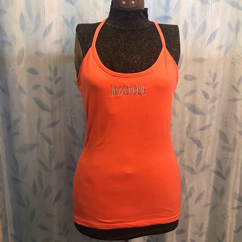 Jazzercise Athletic Top with built-in shelf bra, size M